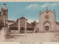 Carte postale de la Place de l’Église, expédition le 01-05-1936