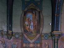 Jean-François Peiré © Inventaire général Région Occitanie, Intérieur de l’église paroissiale de la Nativité de Notre-Dame, peinture du choeur : détail en 1987 Photo de la peinture de l'église de Molières
