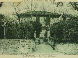 Château d’Espanel, carte postale de 1930 Carte postale de l'entrée du chateau d'Espanel