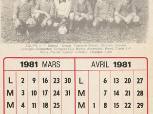 équipe de foot de 1981 photo de l'équipe de foot de 1981