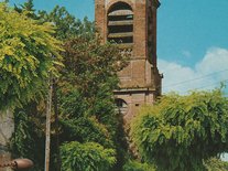 Carte postale du clocher de l’église paroissiale de la Nativité de Notre-Dame, expédition le 05-11-1993, photo datant d’avant 1987