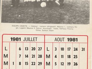 équipe de foot cadet 1981 photo d'équipe de foot