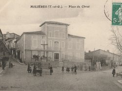 Place du Christ Carte postale ancienne de la ville de Molières 82
